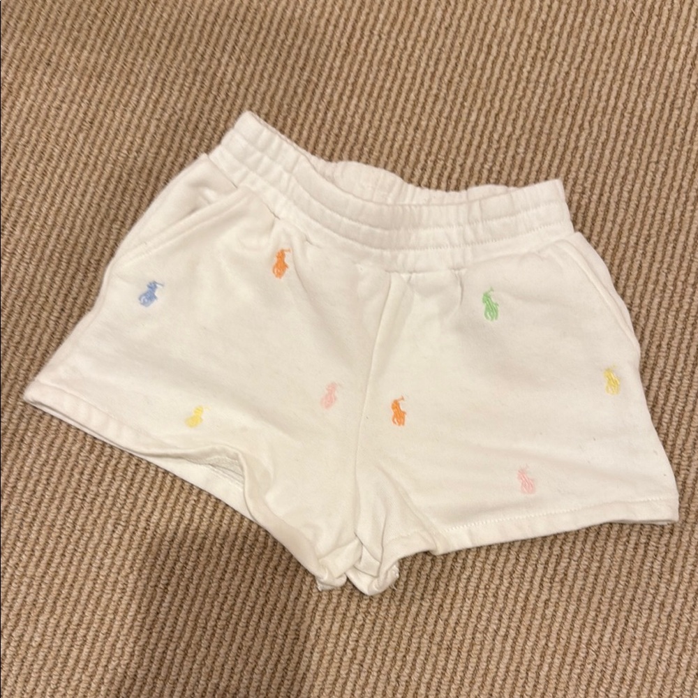 Polo by Ralph Lauren Kids' White Shorts with Horse Embroidery